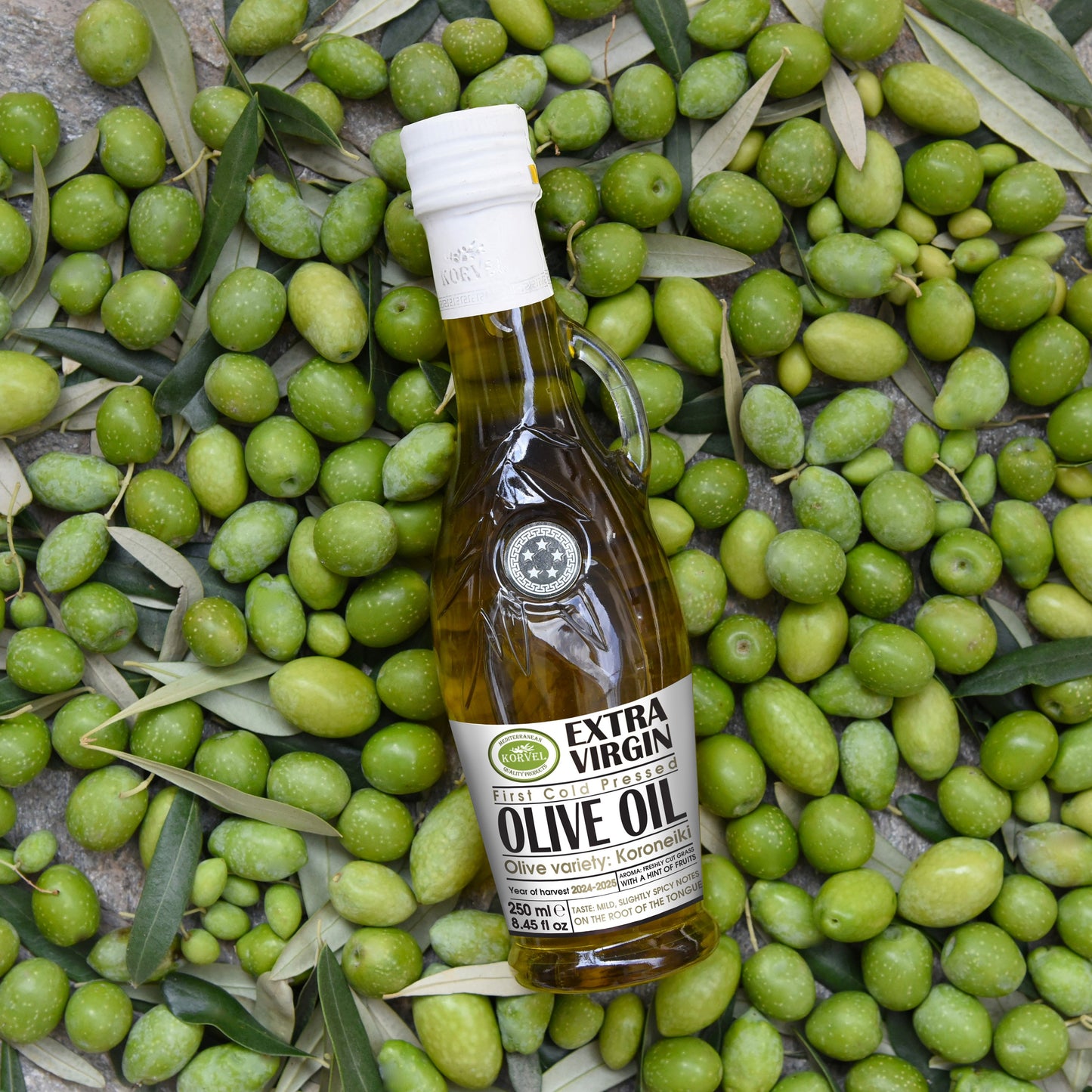 KORVEL Greek Extra Virgin Olive Oil, Amphora 8.45 fl oz - 2 pack