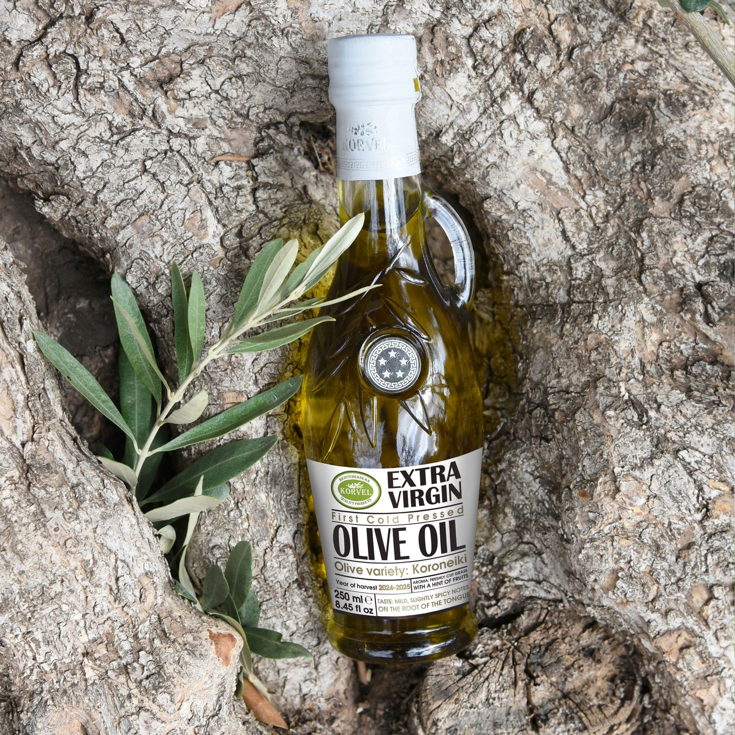KORVEL Greek Extra Virgin Olive Oil, Amphora 8.45 fl oz - 2 pack