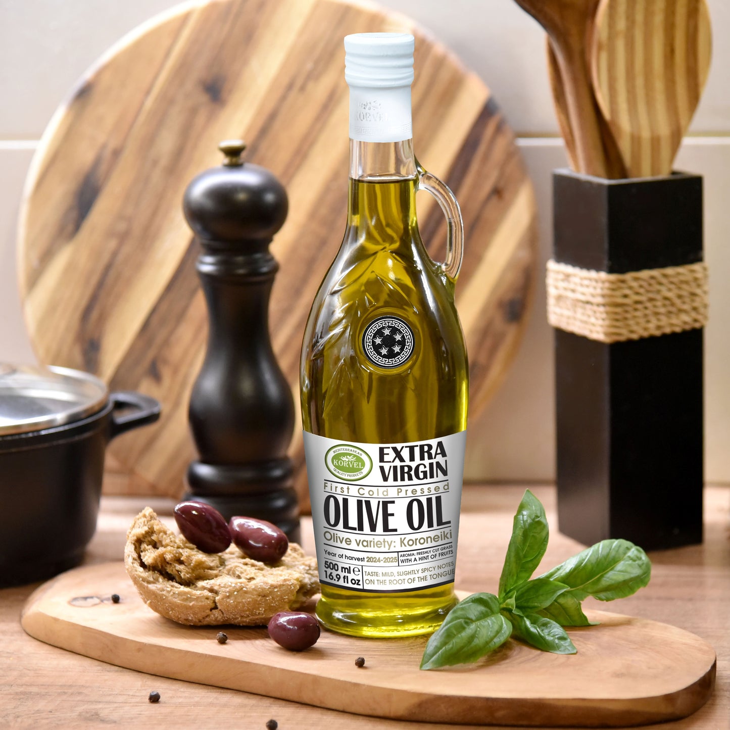KORVEL Greek Extra Virgin Olive Oil, Amphora 16.9 fl oz