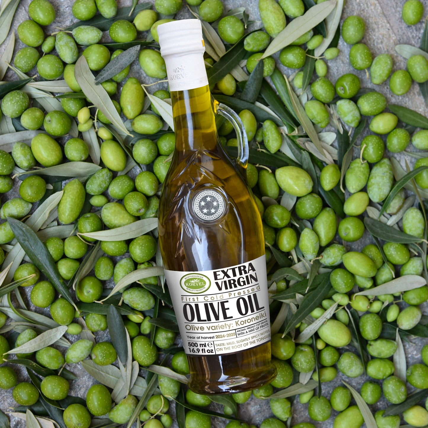 KORVEL Greek Extra Virgin Olive Oil, Amphora 16.9 fl oz