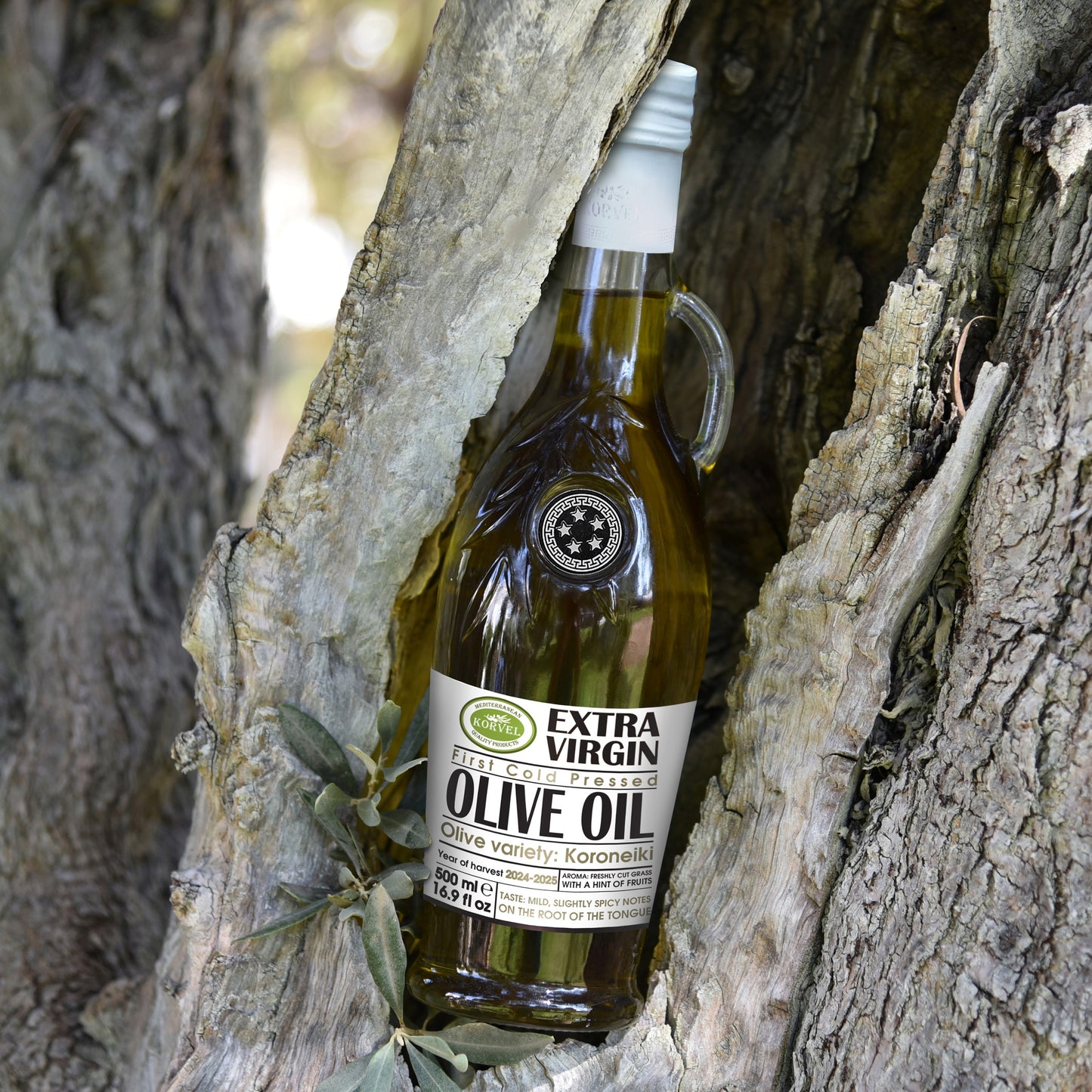 KORVEL Greek Extra Virgin Olive Oil, Amphora 16.9 fl oz - 6 pack
