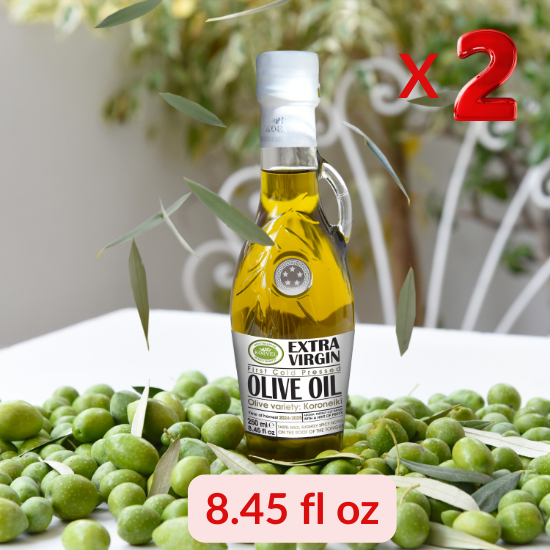 KORVEL Greek Extra Virgin Olive Oil, Amphora 8.45 fl oz - 2 pack
