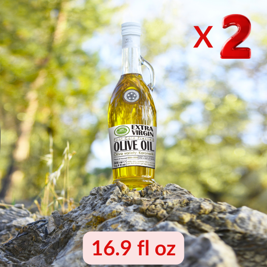 KORVEL Greek Extra Virgin Olive Oil, Amphora 16.9 fl oz - 2 pack