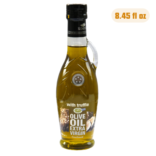 KORVEL Greek Extra Virgin Olive Oil with Truffle-flavored, Amphora 8.45 fl oz