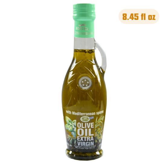 KORVEL Greek Extra Virgin Olive Oil with with Mediterranean herbs, Amphora 8.45 fl oz