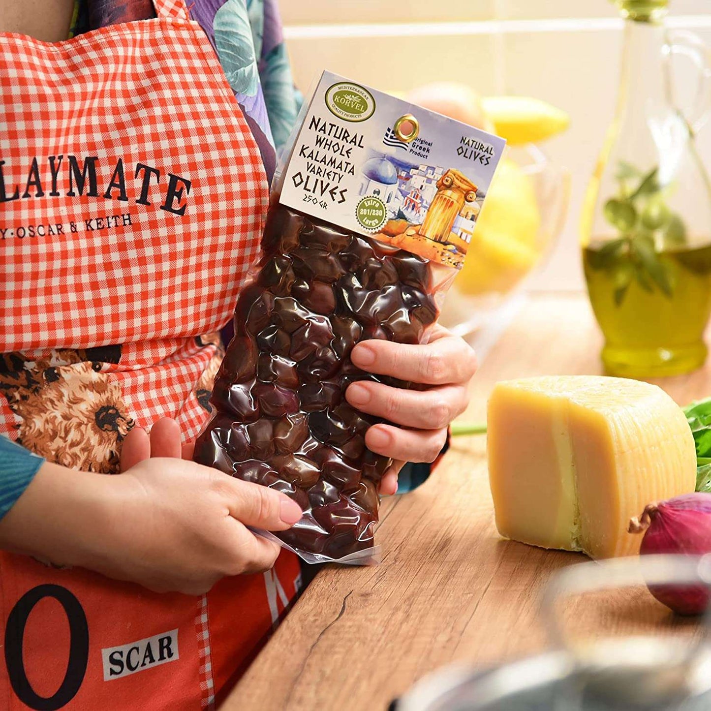KORVEL Greek Olives Varieties of Kalamata - set of two packs 2 x 0.55 lb - 1.1 lb