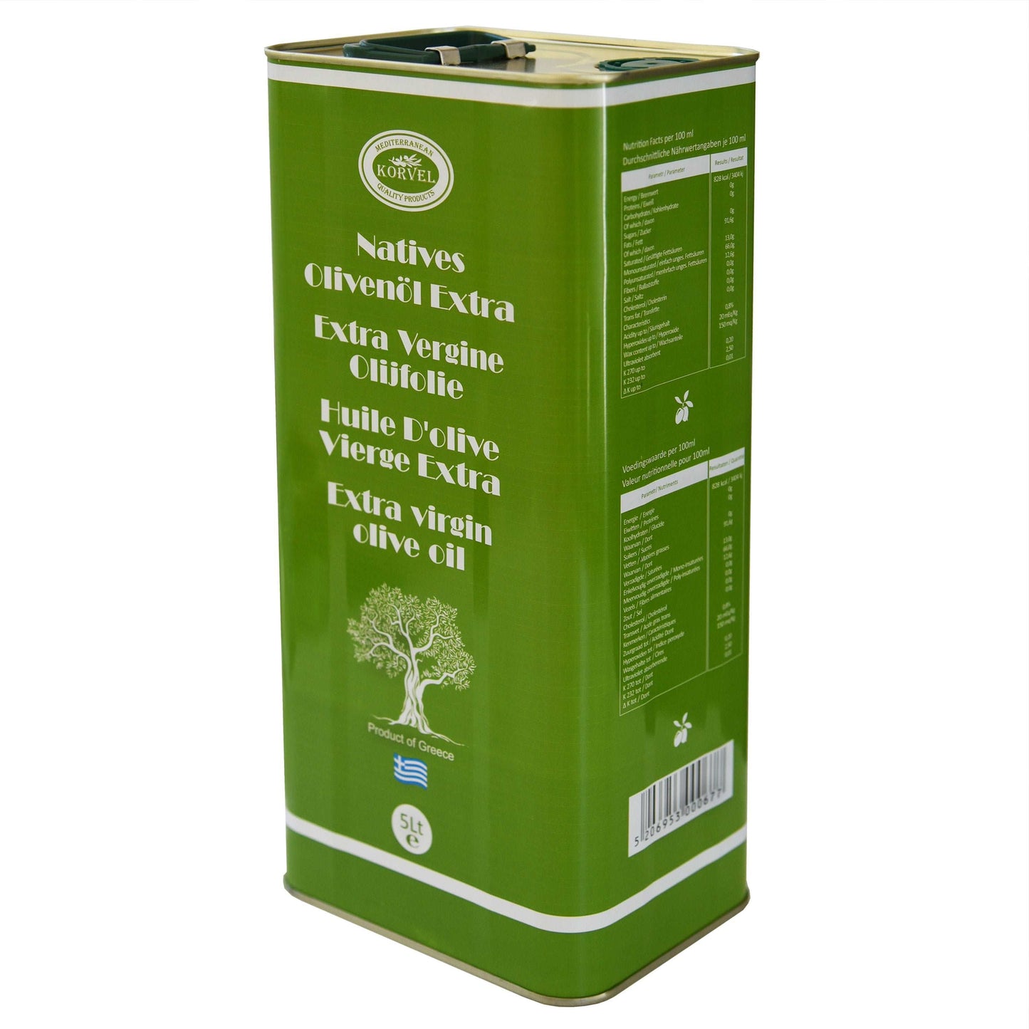 KORVEL Greek Extra Virgin Olive Oil 169 FL OZ