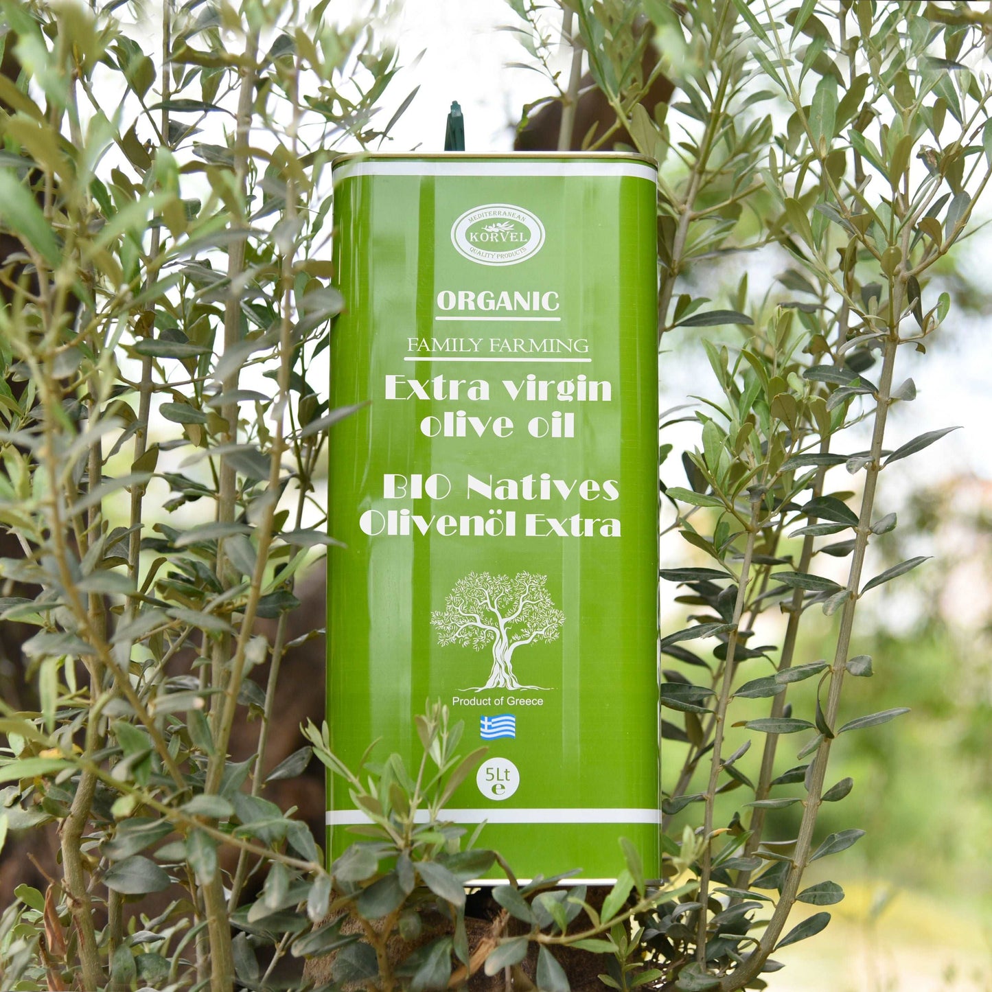 KORVEL Greek BIO Extra Virgin Olive Oil 169 FL OZ