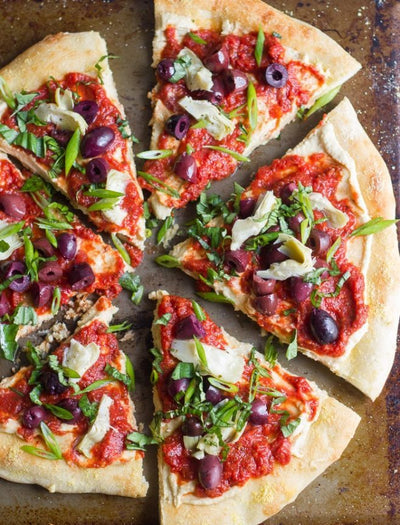 Greek Pizza with Kalamata Olives and Feta