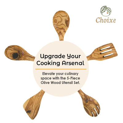 Olive Wood Kitchen Servers Set - 5 pcs