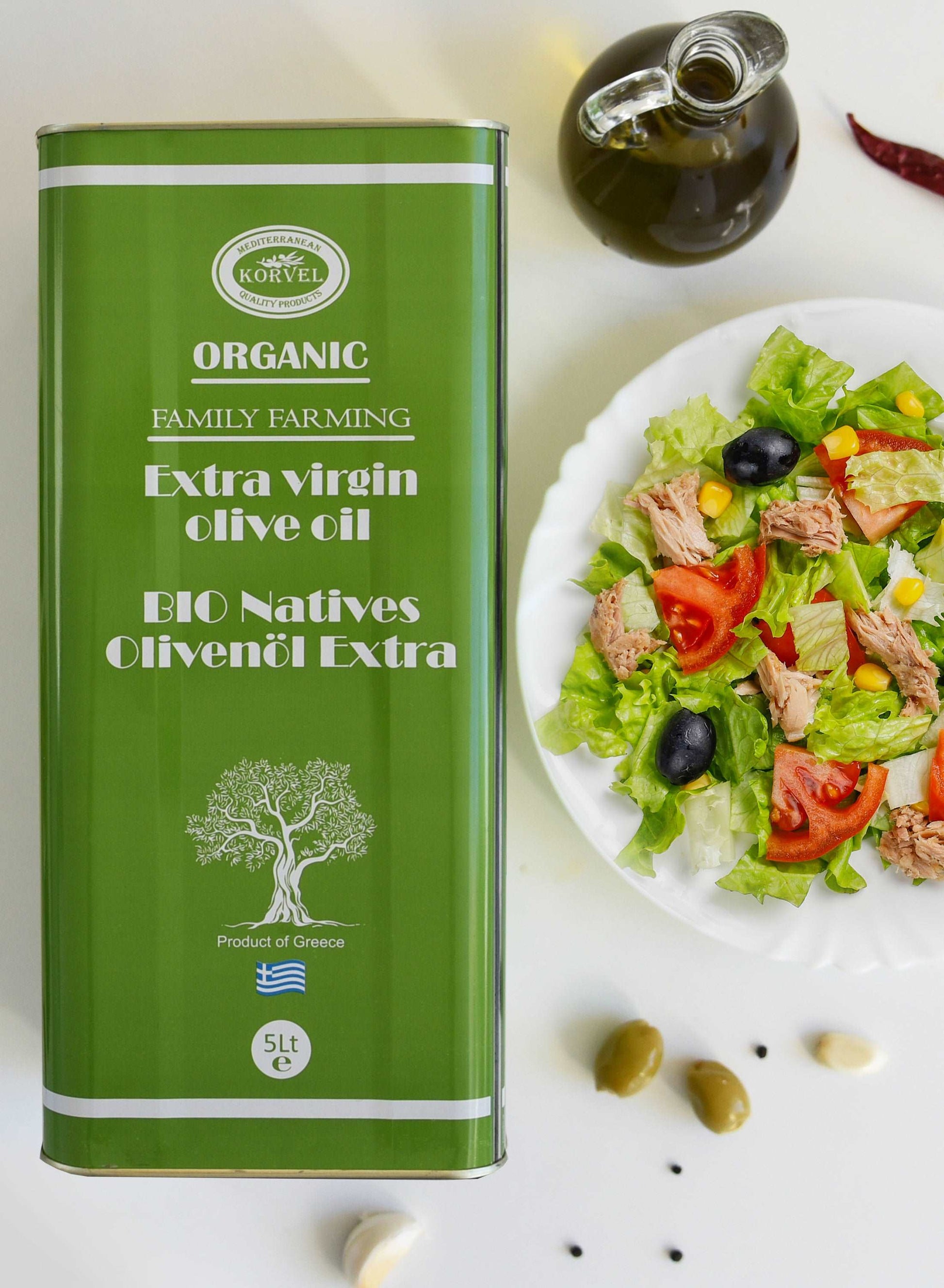 KORVEL Greek BIO Extra Virgin Olive Oil 169 FL OZ